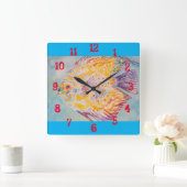 Kleurrijke Waterverf Chili Boys Nursery Squ Vierkante Klok (Huis)