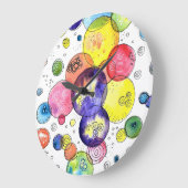 Kleurrijke Waterverf Circles Abstract Grote Klok (Hoek)