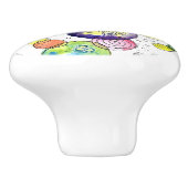 Kleurrijke Waterverf Circles Abstract Keramische Knop (Zijkant)