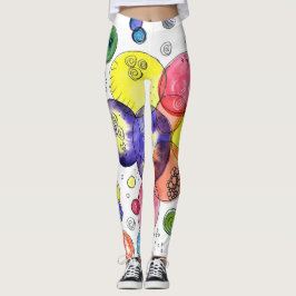 Kleurrijke Waterverf Circles Abstract Leggings