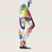 Kleurrijke Waterverf Circles Abstract Leggings (Rechts)