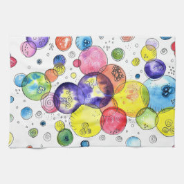 Kleurrijke Waterverf Circles Abstract Theedoek