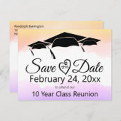 Kleurrijke Waterverf Class Reunion Save the Date Briefkaart (Voorkant / Achterkant)