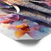 Kleurrijke Waterverf Cool Schilderen Wilde Olifant Poster (Hoek)