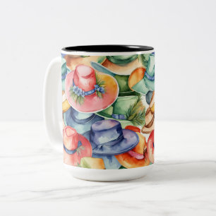 Kleurrijke Waterverf Cowboyhoeden Westerse Stijl K Tweekleurige Koffiemok