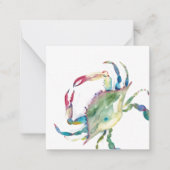 Kleurrijke Waterverf Crab Mini Notitiekaartje (Voorkant)