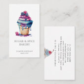 Kleurrijke Waterverf Cupcake Baker Pastry Chef Visitekaartje (Voorkant / Achterkant)