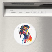 Kleurrijke Waterverf Dachshund Magnet (Insitu (Vaatwasser))