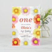 Kleurrijke Waterverf Daisies verjaardag Kaart (Staand voorkant)