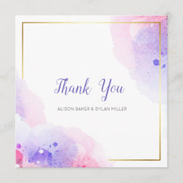 Kleurrijke Waterverf Dank u kaart