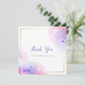 Kleurrijke Waterverf Dank u kaart (Staand voorkant)