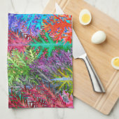 Kleurrijke Waterverf dennenbomen keukenhanddoek (Quarter Fold)