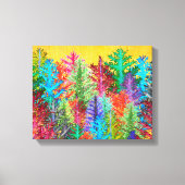 Kleurrijke Waterverf dennenbomen verpakt canvas (Voorkant)