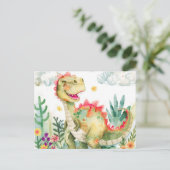 kleurrijke Waterverf Dinosaurus Briefkaarten (Staand voorkant)