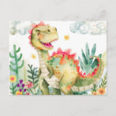 kleurrijke Waterverf Dinosaurus Briefkaarten (Voorkant)