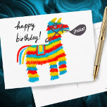 Kleurrijke Waterverf Donkey Piñata HAPPY BIRTHDAY Briefkaart<br><div class="desc">Bekijk deze kleurrijke en leuke piñata. Voeg ook je eigen tekst toe! Bezoek mijn winkel voor meer!</div>