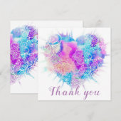 Kleurrijke Waterverf Doodle Heart Hartelijk dank Bedankkaart (Voorkant / Achterkant)