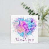 Kleurrijke Waterverf Doodle Heart Hartelijk dank Bedankkaart (Staand voorkant)