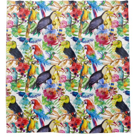 Kleurrijke Waterverf Douchegordijn (Voorkant)