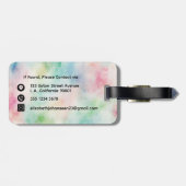 Kleurrijke Waterverf Dusty & Black Typography Naam Bagagelabel (Achterkant horizontaal)