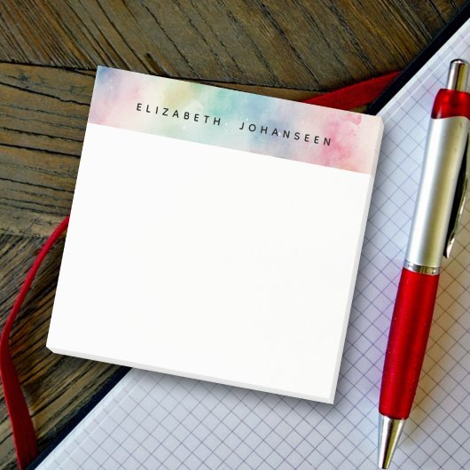 Kleurrijke Waterverf Dusty & Black Typography Naam Post-it® Notes