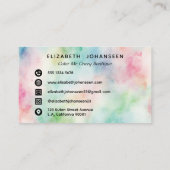 Kleurrijke Waterverf Dusty & Black Typography Naam Visitekaartje (Achterkant)