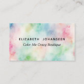 Kleurrijke Waterverf Dusty & Black Typography Naam Visitekaartje (Voorkant)
