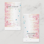 Kleurrijke Waterverf Earring & Ketting Display Contactkaartje (Voorkant / Achterkant)