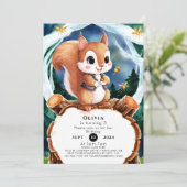 Kleurrijke Waterverf Eekhoorn Verjaardag Kaart (Staand voorkant)