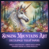 Kleurrijke Waterverf Eenhoorn Woodland Decoupage Tissuepapier