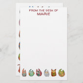 kleurrijke Waterverf - Eigenaars van moderne tijd Briefpapier (Voorkant / Achterkant)