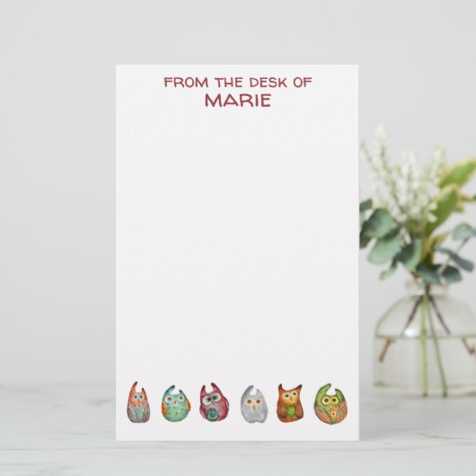  kleurrijke Waterverf - Eigenaars van moderne tijd Briefpapier (Staand voorkant)