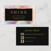 Kleurrijke Waterverf en goud Visitekaartje (Voorkant / Achterkant)