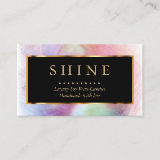 Kleurrijke Waterverf en goud Visitekaartje (Voorkant)