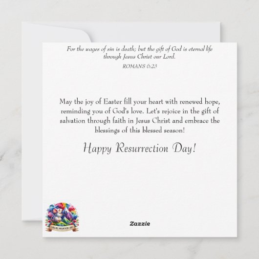 Kleurrijke Waterverf en Paaskruis Feestdagenkaart (Achterkant)