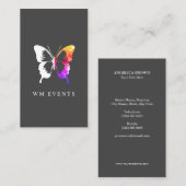 Kleurrijke Waterverf en witte vlinder Visitekaartje (Voorkant / Achterkant)