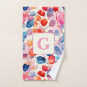 Kleurrijke Waterverf Eucalyptus Bladeren monogram Bad Handdoek (Handdoek)