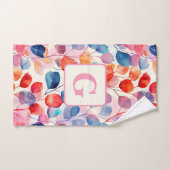 Kleurrijke Waterverf Eucalyptus Bladeren monogram Bad Handdoek (Handdoek)