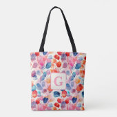 Kleurrijke Waterverf Eucalyptus Bladeren monogram Tote Bag (Achterkant)