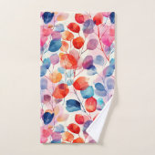 Kleurrijke Waterverf Eucalyptus Leaves Bad Handdoek (Handdoek)