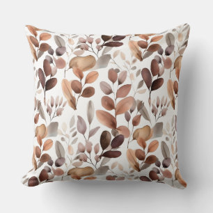 Kleurrijke Waterverf Eucalyptus Leaves Rustic Boho Kussen