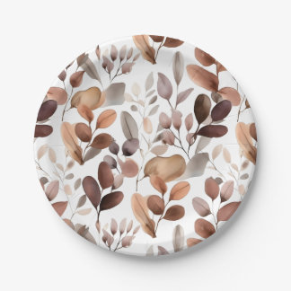 Kleurrijke Waterverf Eucalyptus Leaves Rustic Boho Papieren Bordje