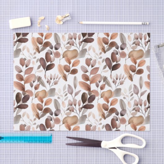 Kleurrijke Waterverf Eucalyptus Leaves Rustic Boho Tissuepapier (Craft)