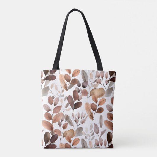 Kleurrijke Waterverf Eucalyptus Leaves Rustic Boho Tote Bag (Achterkant)