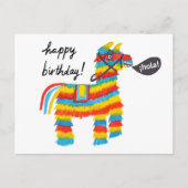 Kleurrijke Waterverf Ezel Piñata GELUKKIGE VERJAAR Briefkaart (Voorkant)