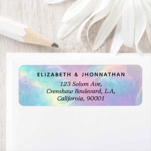 Kleurrijke Waterverf Faux Holographic Opal Stone Etiket (Insitu)