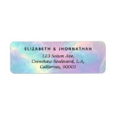 Kleurrijke Waterverf Faux Holographic Opal Stone Etiket (Voorkant)