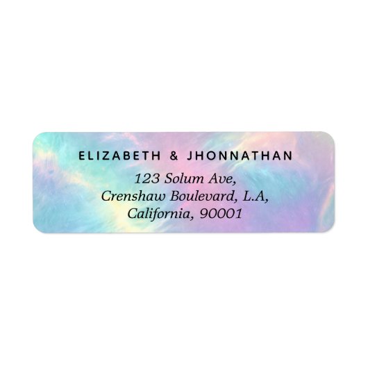 Kleurrijke Waterverf Faux Holographic Opal Stone Etiket (Voorkant)