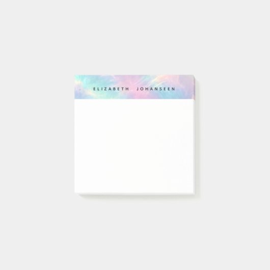 Kleurrijke Waterverf Faux Holographic Opal Stone Post-it® Notes (Voorkant)