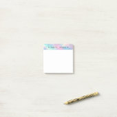 Kleurrijke Waterverf Faux Holographic Opal Stone Post-it® Notes (Op bureau)